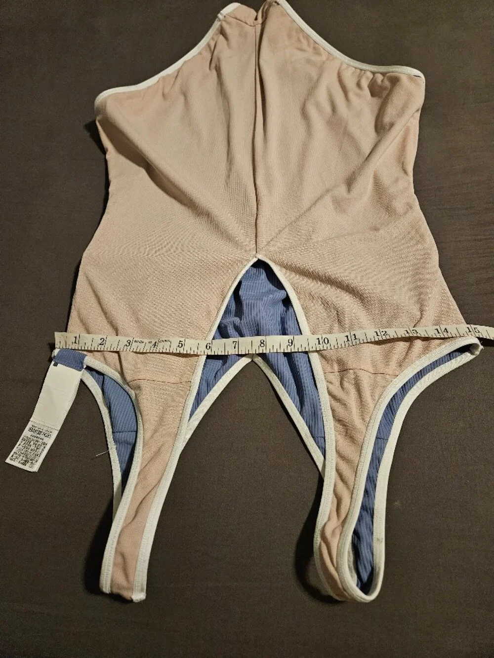 Nabaiji Aquafit One Piece Swimsuit Blue Ribbed XL